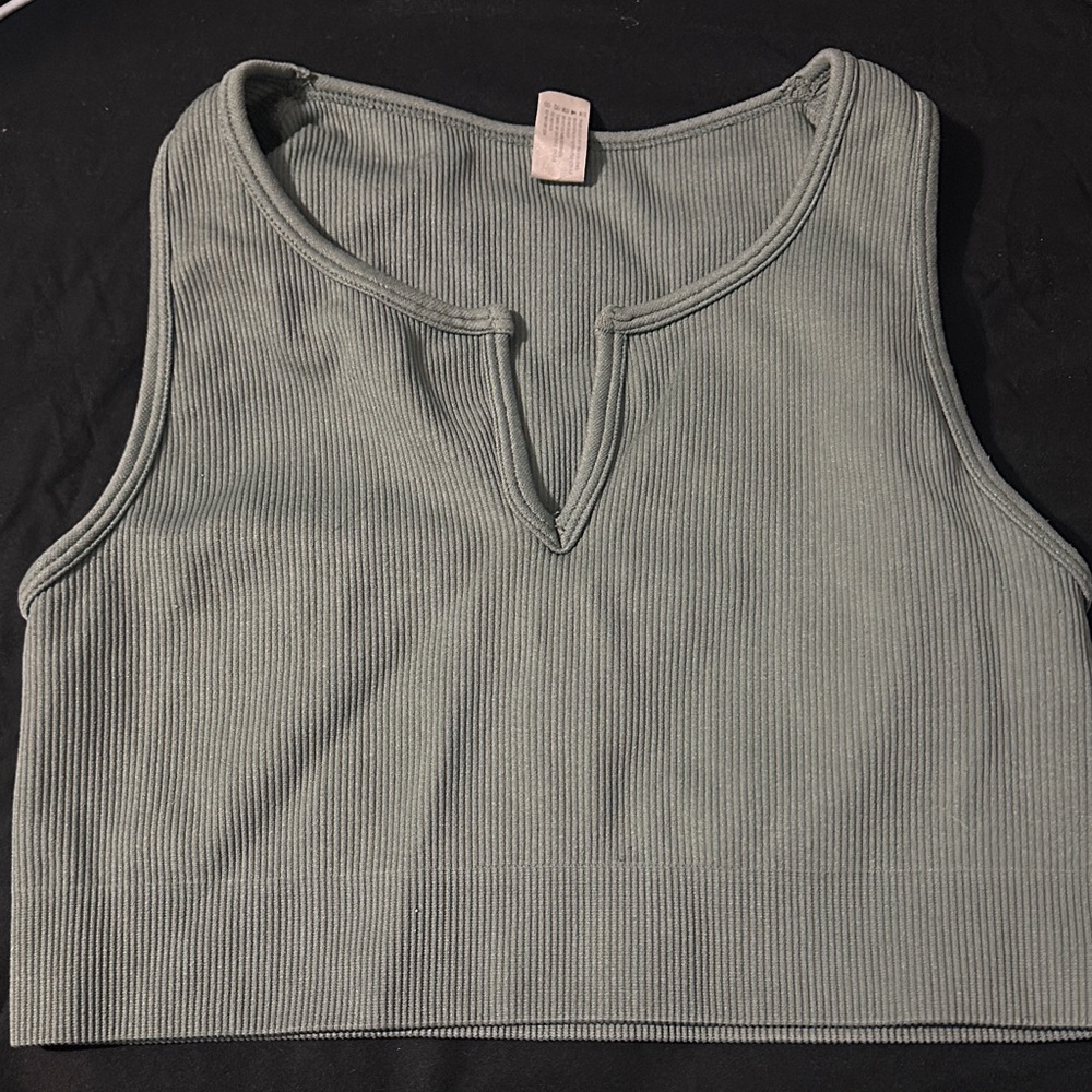 Women's Ribbed Tank Top - Sage Green